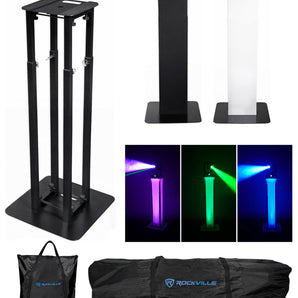 Rockville RTP32B Totem Moving Head Light Stand +Black+White Scrims+Carry Bags
