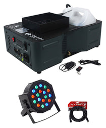 Fog Fury Jett Vertical Fog Machine +Wireless Remote+Par Light+Cable
