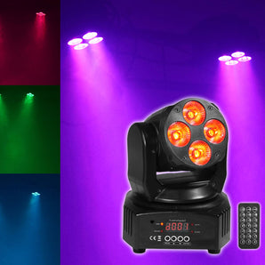 Rockville RockOn-7 40w RGBW Moving Head DMX Spot Beam Stage Club Light and Remote