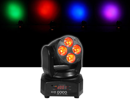Rockville RockOn-7 40w RGBW Moving Head DMX Spot Beam Stage Club Light and Remote