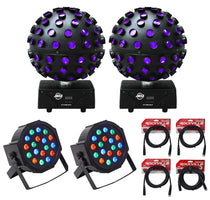 (2) Starburst LED Spheres + (2) RockPAR50 Par Lights + DMX Cables
