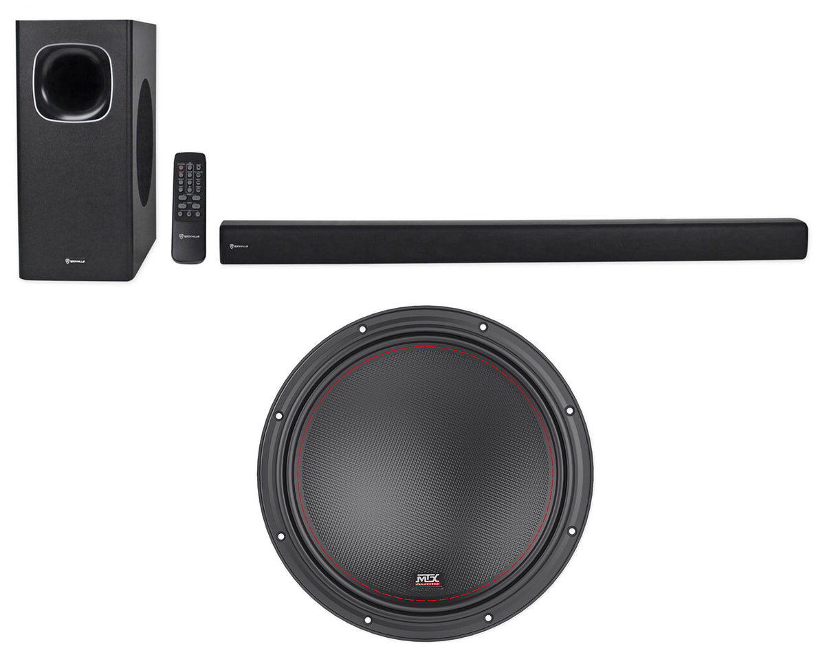 MTX 7512-44 12" 1500w Competition Subwoofer DVC 4ohm Sub+Rockbar Soundbar System