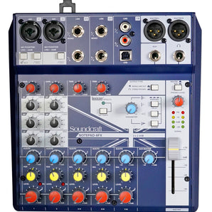Soundcraft Notepad-8FX 8-Channel Podcast Mixer Podcasting Interface, USB+Effects