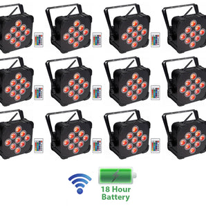12) Rockville BEST PAR 60 Rechargeable Par Can Wash Lights Wireless DMX+RGBWA+UV