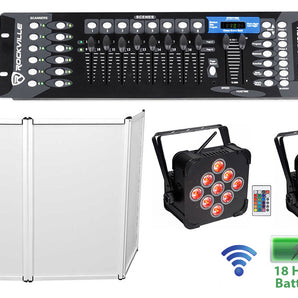 2 Rockville BEST PAR 60 Rechargeable Wireless Par Can Wash Lights+Facade+Control