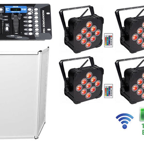 6) Rockville BEST PAR 60 Rechargable Wireless Par Can Wash Lights+Facade+Control