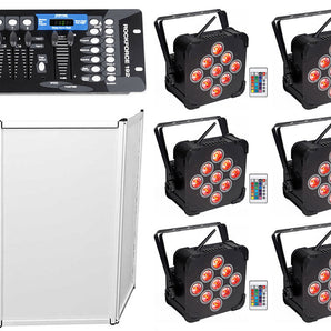 8) Rockville BEST PAR 60 Rechargable Wireless Par Can Wash Lights+Facade+Control