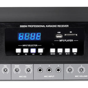 Rockville SingMix 3 Rack Mount 3000w Karaoke Amplifier/Mic Mixer+Bluetooth/Echo