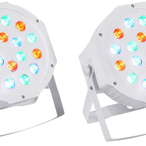 (2) Rockville RockPAR50 WHT LED RGB Compact Par Can DJ/Club DMX Wash Lights