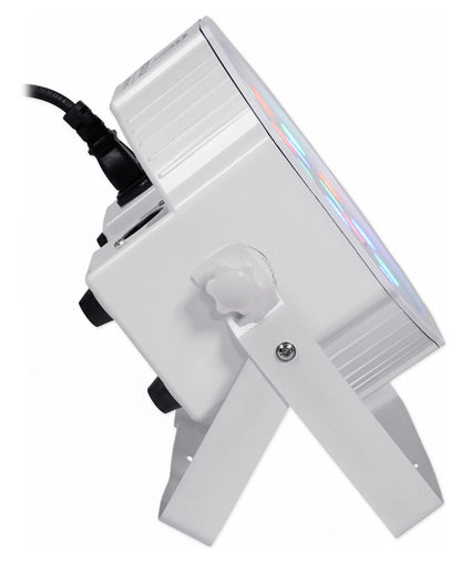 (2) RockPAR50 WHT LED RGB Par Can DJ/Club DMX Wash Lights + Bags + Cables