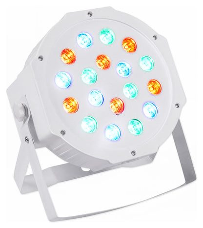 (2) RockPAR50 WHT LED RGB Par Can DJ/Club DMX Wash Lights + Cables
