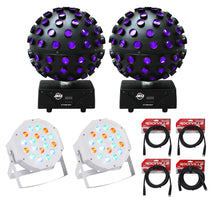 (2) Starburst LED Spheres + (2) RockPAR50 White Par Lights + DMX Cables