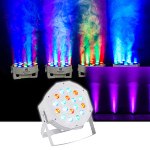 (8) Rockville RockPAR50 WHT LED RGB Compact Par Can DJ/Club DMX Wash Lights
