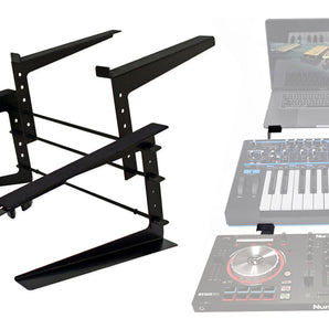 Rockville Dual Laptop+Controller Stand for Behringer U-Control UMX610 Keyboard