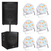 JRX212 + JRX218S PA System with 6 RockPAR50 Lights