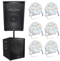 JRX215 and JRX218S Speaker System with 6 RockPAR50 Lights