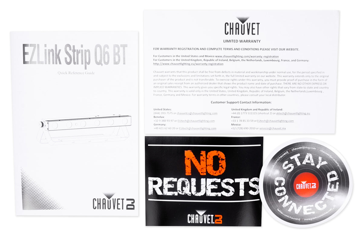 Chauvet DJ Ezlink Strip Q6 BT Wireless Battery-Powered RGBA Bluetooth Wash Light
