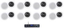 Rock Zone 8 Ch. Multi Room Receiver+(16) 6.5" White Ceiling Speakers
