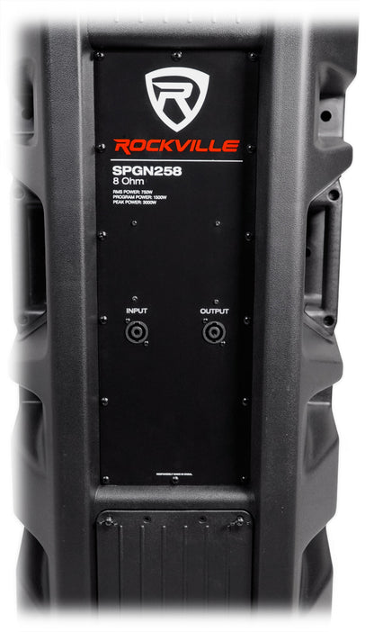 Rockville SPGN258 Dual 15” 3000w 2-Way 8-Ohm Passive DJ PA Speaker/ABS Cabinet