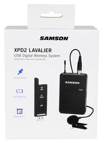 SAMSON Stage XPD2 USB Digital Wireless Beltpack Microphone System w/LM8 Lavalier
