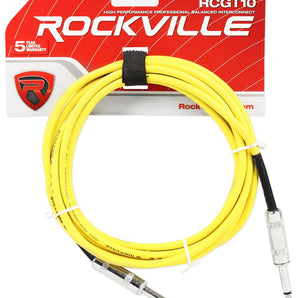 10 Rockville 10' 1/4" TS-1/4'' TS Guitar/Instrument Cable (5 Colors x2 of each)