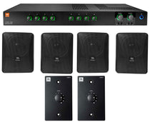 JBL CSMA280 Commercial Amplifier+(4) 6.5" Black Wall Speakers+(2) Wall Controls