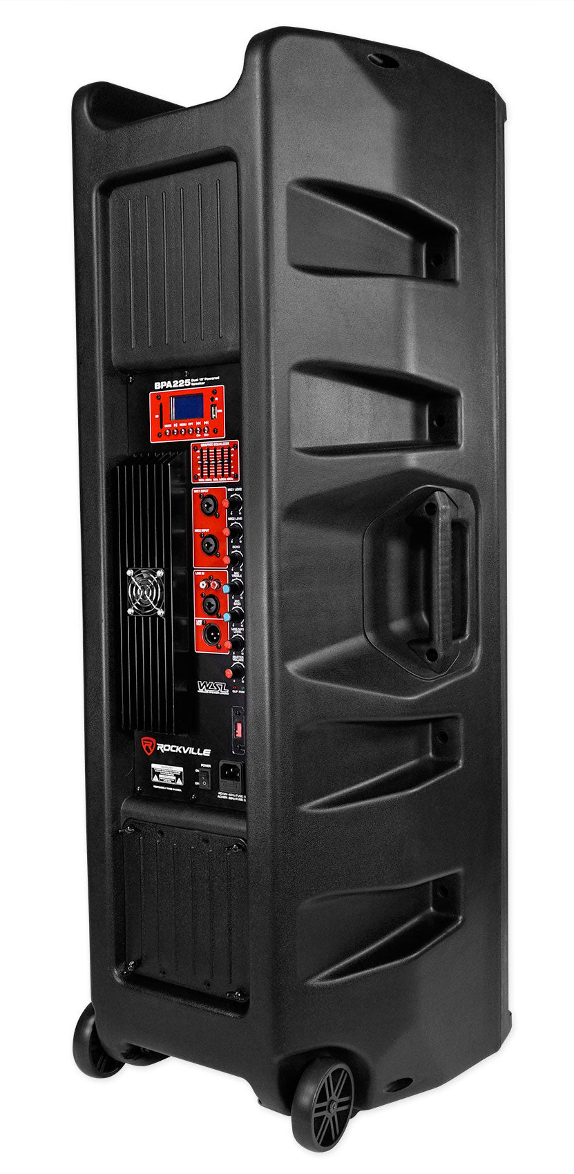 Rockville BPA225 Dual 15" Powered Active 1500w Pro DJ PA Speaker w Bluetooth+TWS