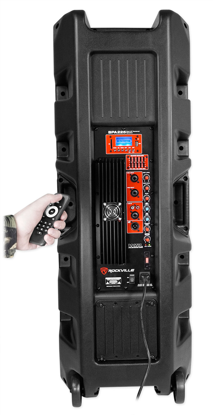 Rockville BPA225 Dual 15" Powered Active 1500w Pro DJ PA Speaker w Bluetooth+TWS