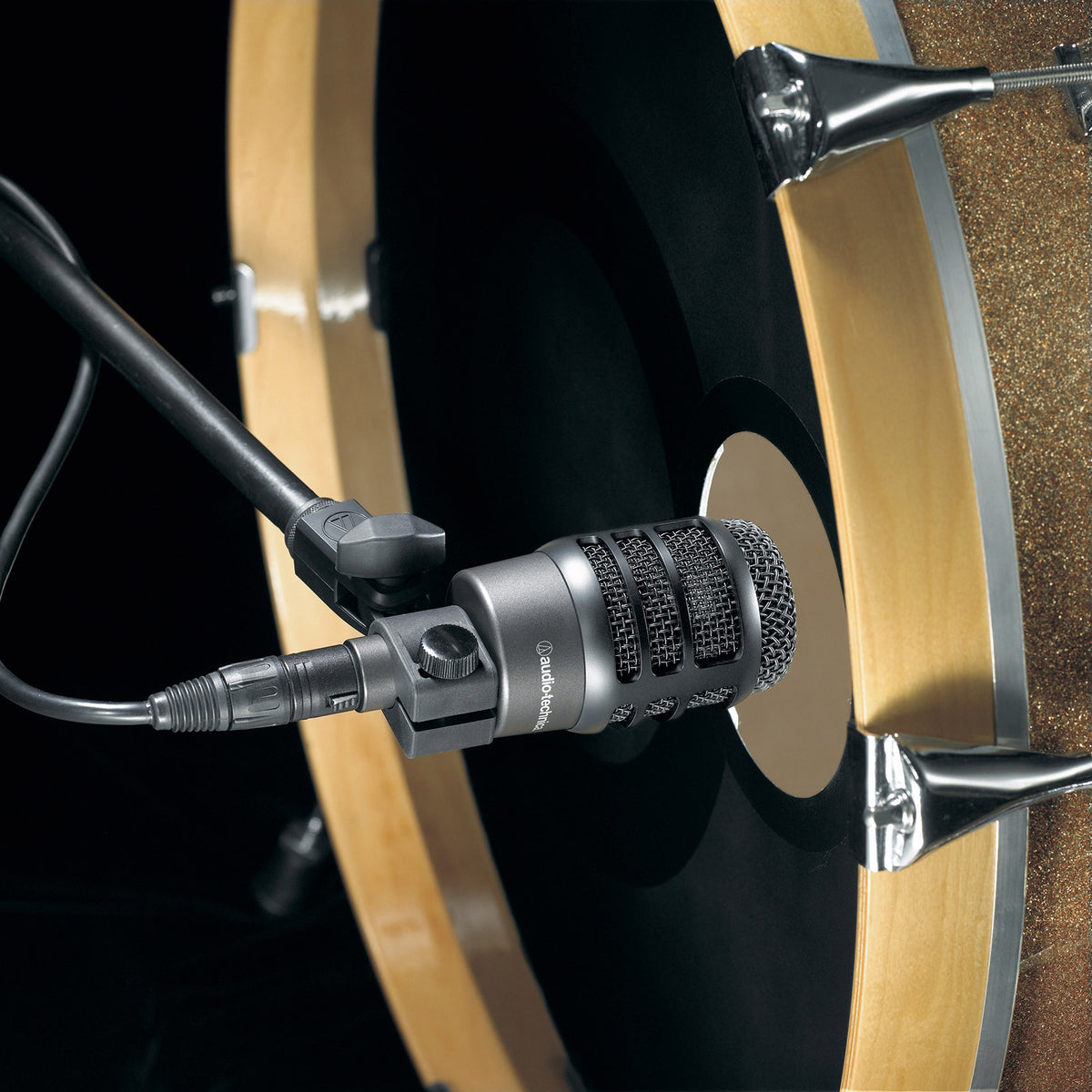 ATM250 Kick Drum Percussion Brass Mic + RockShield 3 Isolation Shield