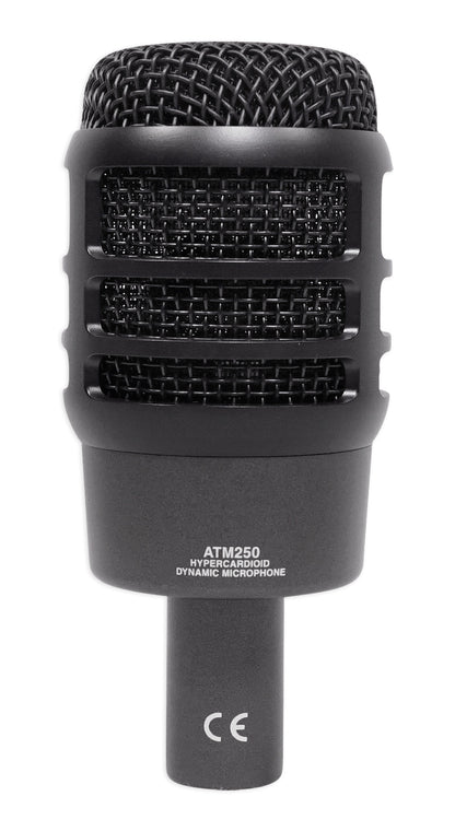 ATM250 Kick Drum Percussion Brass Mic + RockShield 3 Isolation Shield