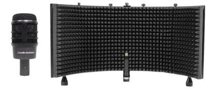 ATM250 Kick Drum Percussion Brass Mic + RockShield 3 Isolation Shield