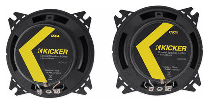 Pair KICKER 46CSC44 4" 300 Watt 4-Ohm 2-Way Car Audio Coaxial Speakers CSC44