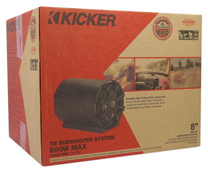 KICKER 46CWTB82 8" 600w Marine Loaded Subwoofer Enclosure+Passive Radiator TB8