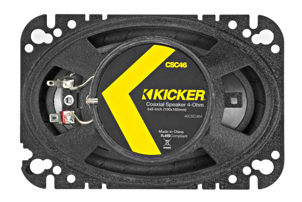 Pair KICKER 46CSC464 4x6" 300 Watt 4-Ohm 2-Way Car Audio Coaxial Speakers CSC464