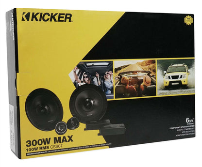 KICKER 46CSS674 6.75" 6-3/4" 600 Watt 4-Ohm Car Audio Component Speakers CSS67