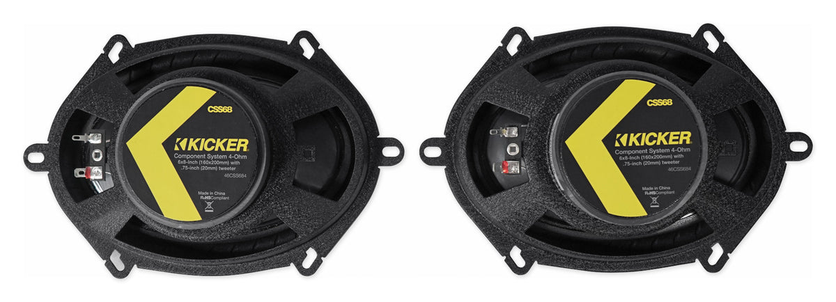 KICKER 46CSS684 6X8" 450w Car Audio Component Speakers w/ 0.75" Tweeters CSS68