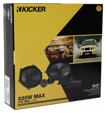KICKER 46CSS684 6X8" 450w Car Audio Component Speakers w/ 0.75" Tweeters CSS68