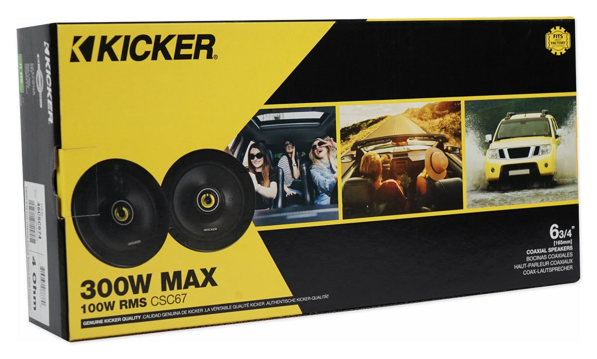 Pair KICKER 46CSC674 6.75" 6-3/4" 600w 4-Ohm Car Audio Coaxial Speakers CSC674