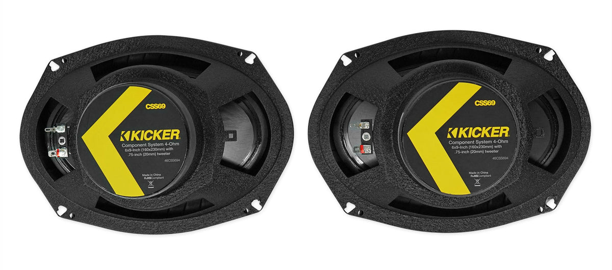 KICKER 46CSS694 6x9" 900w Car Audio Component Speakers w/ 0.75" Tweeters CSS69