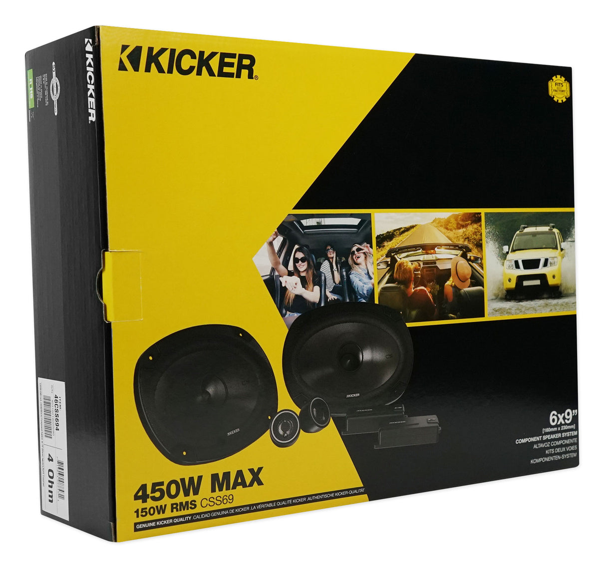 KICKER 46CSS694 6x9" 900w Car Audio Component Speakers w/ 0.75" Tweeters CSS69