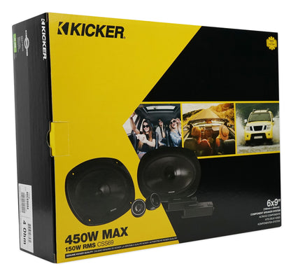 KICKER 46CSS694 6x9" 900w Car Audio Component Speakers w/ 0.75" Tweeters CSS69