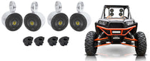 (4) Kicker 5.25" Polished Metal Tower Speakers for RZR/Jeep/ATV/UTV