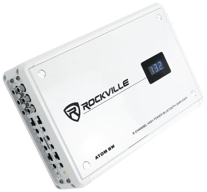 ATOM 8W 8-Channel Marine/Boat Bluetooth Amplifier+Kicker 4-Zone Control