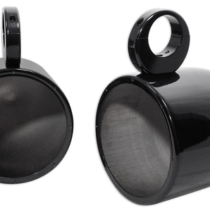 Pair Rockville MAC90B 8” Black Aluminum Wakeboard Tower Speaker Pod  Enclosures