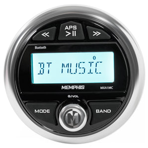 Memphis Audio MXA1MC Marine Gauge Digital Media Bluetooth Receiver Boat/ATV/UTV