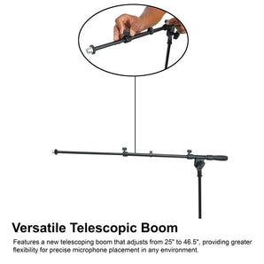 Rockville Pro Tripod Karaoke Microphone Stand with iPad/Tablet Clip Mount and Carry Bag
