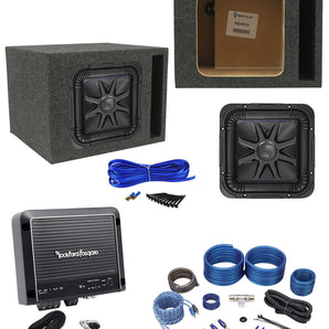 Kicker L7S104 10" 1200w Solobaric L7S Subwoofer+Rockford Fosgate Amp+Vented Box