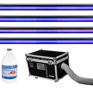 Chauvet DJ CUMULUS Fog Machine DMX Fogger+Case+Fluid+(4) 48" Black Light Strips