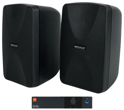 CSA 140Z Commercial 70V Amplifier + (2) Black 4" Wall Mount Swivel Speakers
