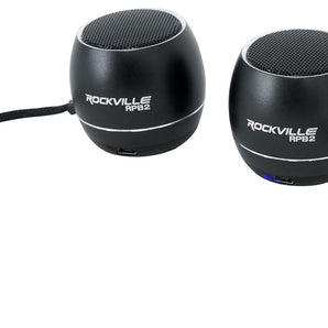 Pair Rockville RPB3-BLACK Handheld Wireless Linking Portable Bluetooth Speakers